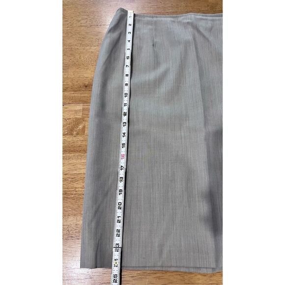Zanella Women's Virgin Wool Fully Lined Midi Straight Pencil Skirt Gray Size 14 - Picture 4 of 11